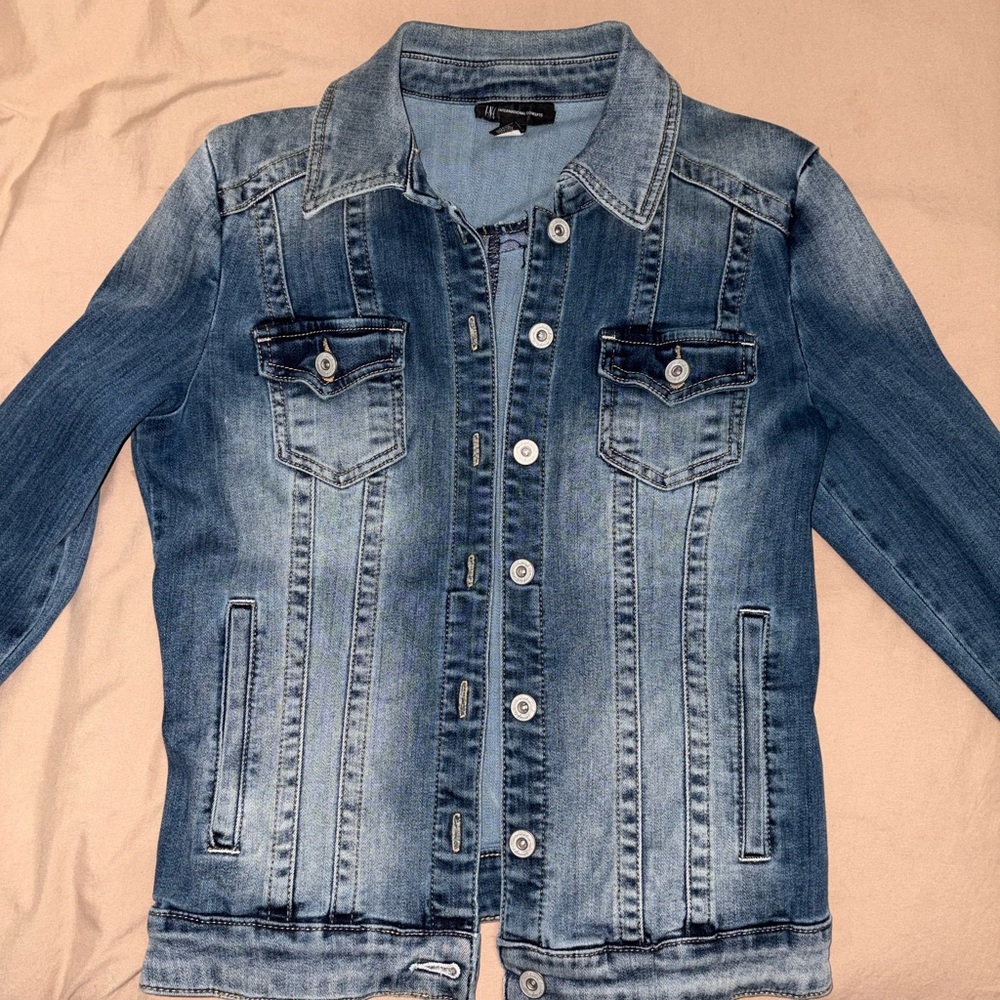 INC International Concepts Women's Light Blue Denim Jacket